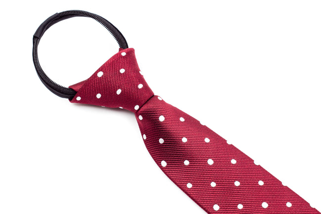 Boys' Tie - Maroon Polka Dot