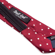 Boys' Tie - Maroon Polka Dot