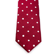 Boys' Tie - Maroon Polka Dot