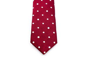 Boys Ties - Maroon Polka Dot