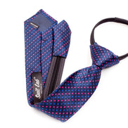 Boys' Tie - Navy Blue Polka Dots