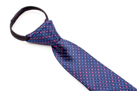 Boys' Tie - Navy Blue Polka Dots