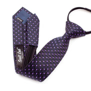 Boys' Tie - Black and Purple Diamond
