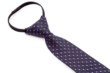 Boys' Tie - Black and Purple Diamond