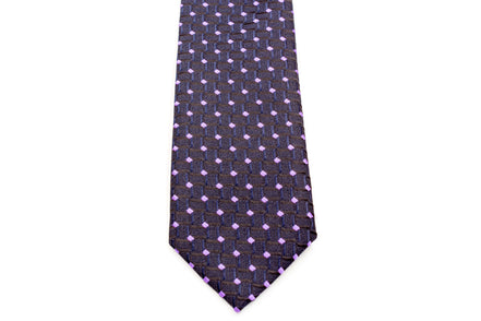 Boys' Tie - Black and Purple Diamond