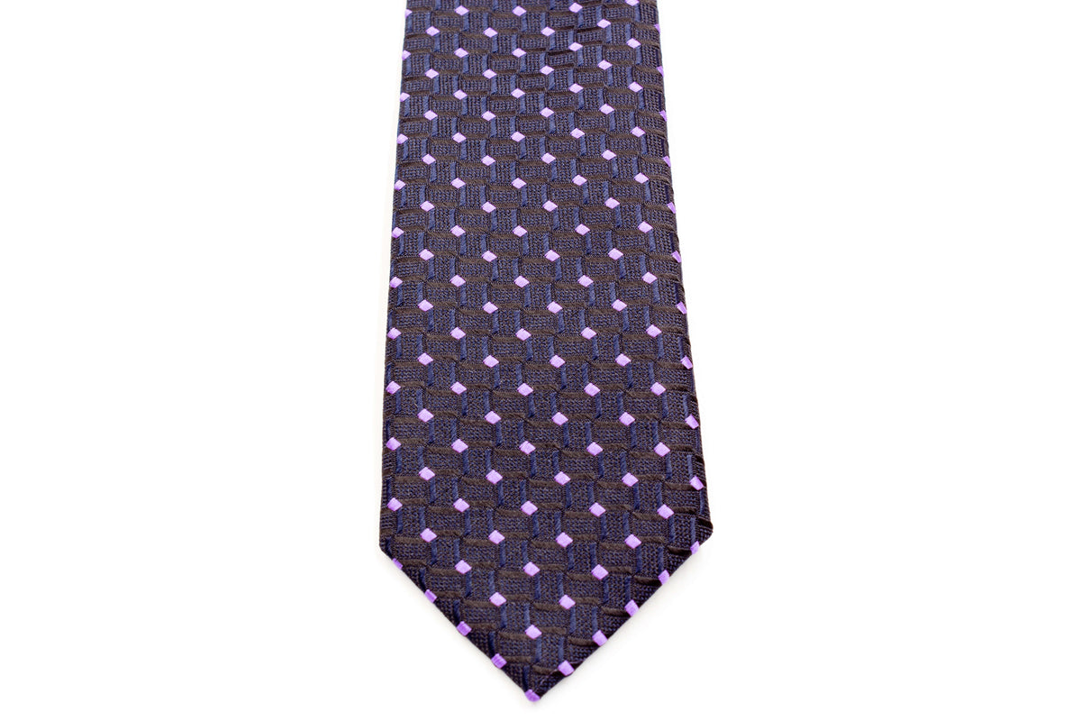 Boys Ties - Black and Purple Diamond