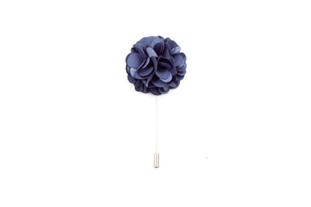 Chrysanthemum Lapel Pin - Steel Blue