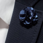 Chrysanthemum Lapel Pin - Steel Blue