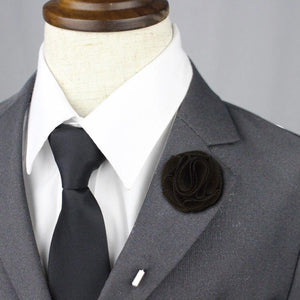 Blossom Lapel Pin - Black - Suit Lab