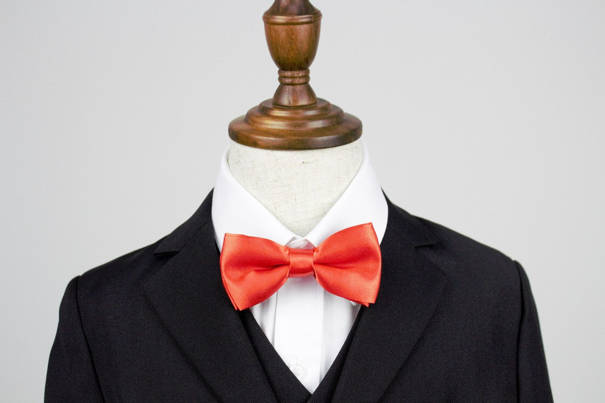Boys Bow Tie - Bright Orange Red - Suit Lab
