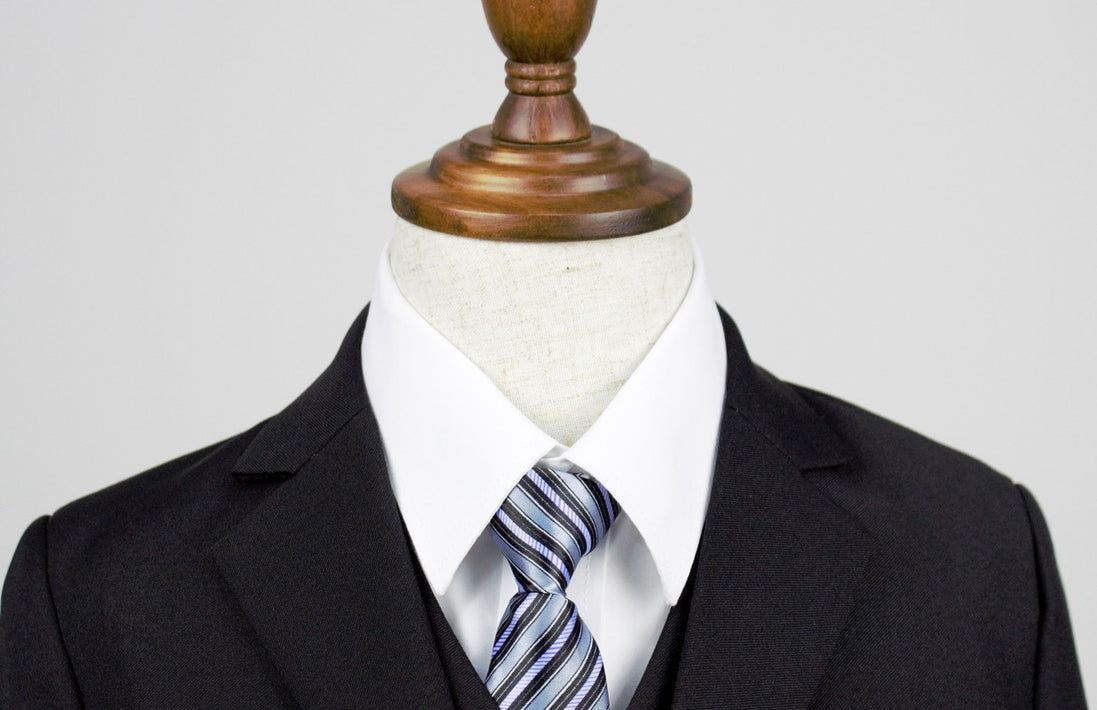 Boy Ties - Grey and Purple Stripes - Suit Lab