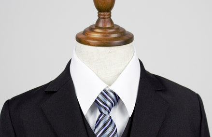 Boy Ties - Grey and Purple Stripes - Suit Lab