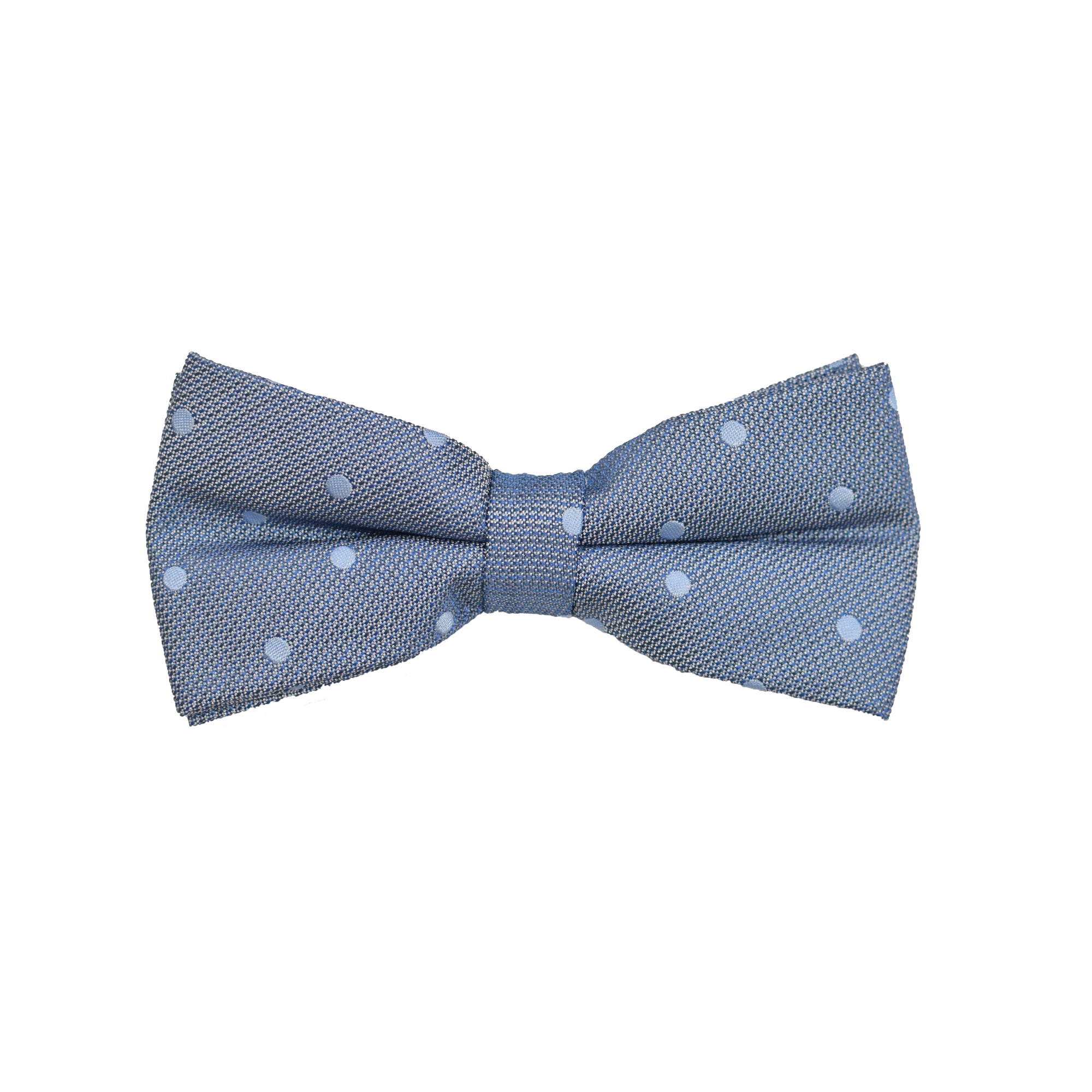 Bow Tie - Stone Grey Blue Polkadot