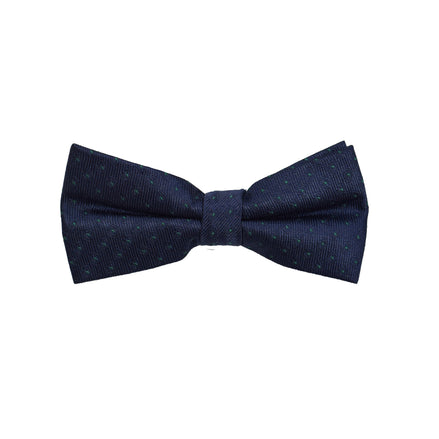 Matching Bow Tie - Navy Green Micro Polkadot