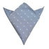 Pocket Square - Stone Grey Blue Polkadot