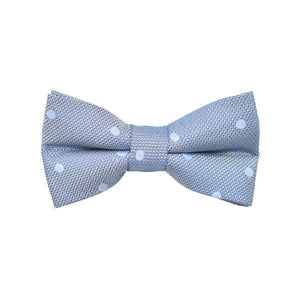 Bow Tie - Stone Grey Blue Polkadot
