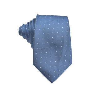 Mens Neck Tie - Poseidon Blue Micro Polkadot