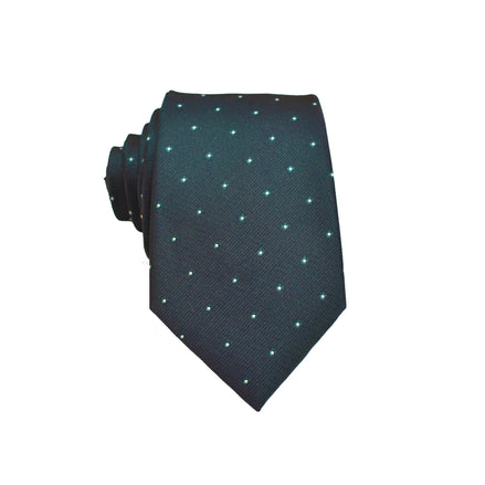 Men's Neck Tie - Emerald Green Micro Polkadot