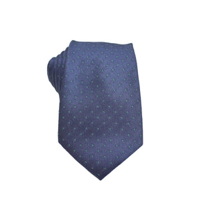 Mens Neck Tie - Navy Green Micro Polkadot