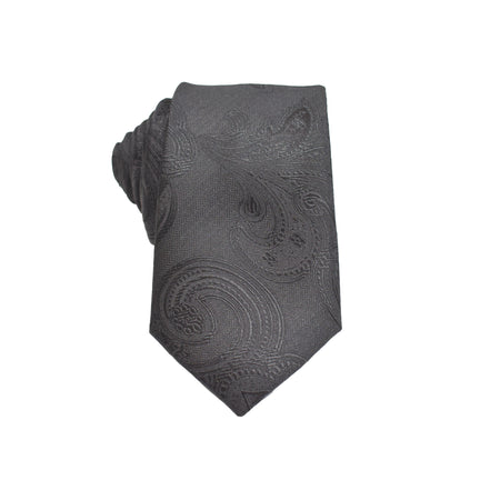 Men's Neck Tie - Black Paisley