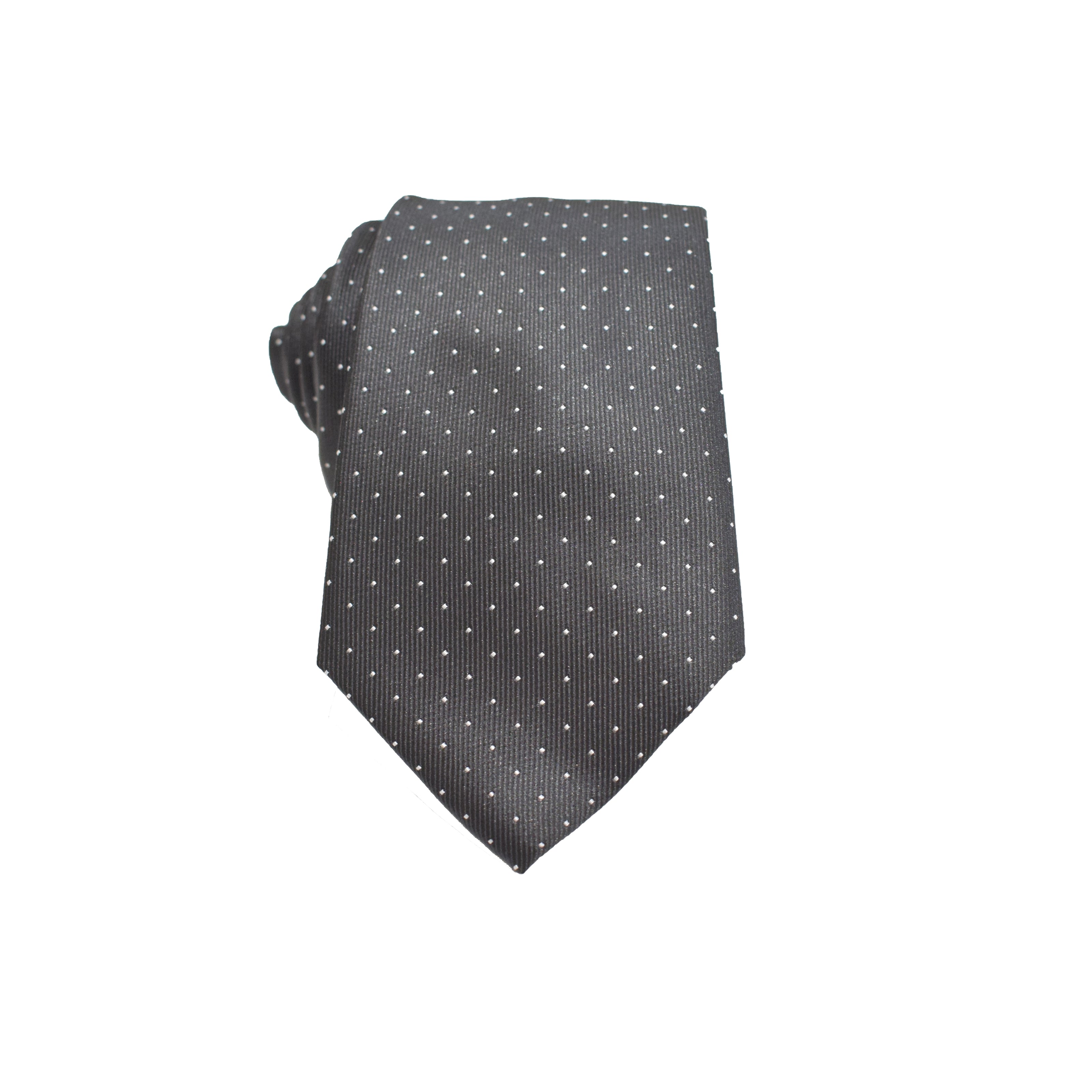Men's Neck Tie - Black Micro Polkadot