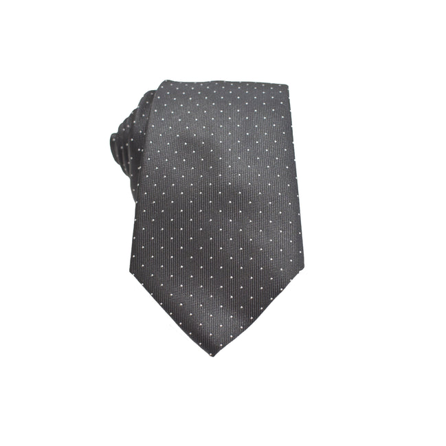 Men's Neck Tie - Black Micro Polkadot