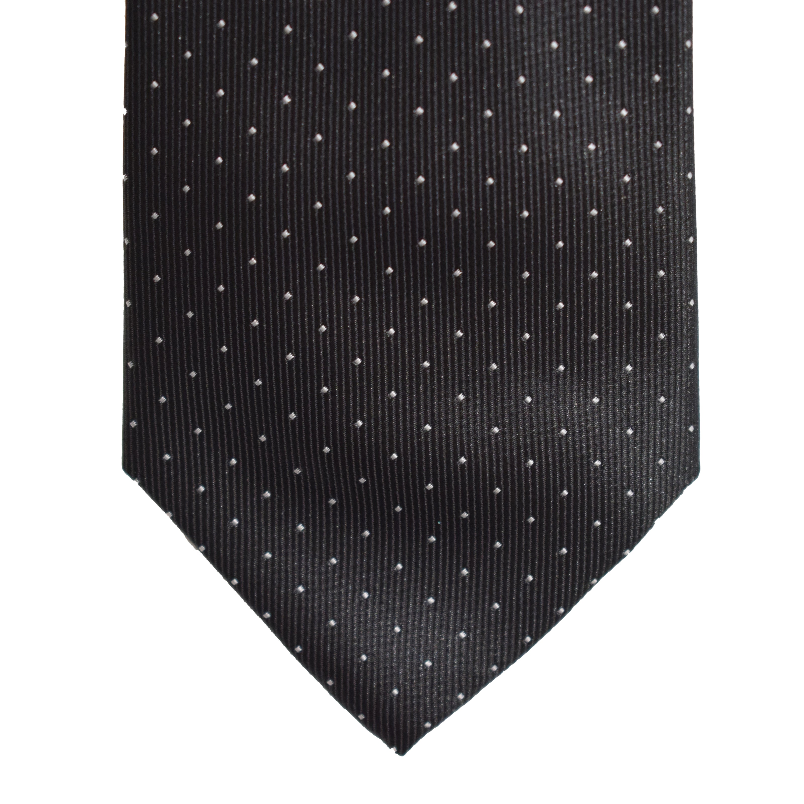 Men's Neck Tie - Black Micro Polkadot