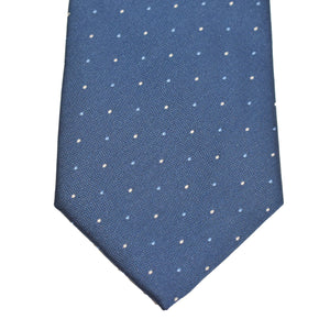 Mens Neck Tie - Poseidon Blue Micro Polkadot