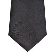 Men's Neck Tie - Black Paisley