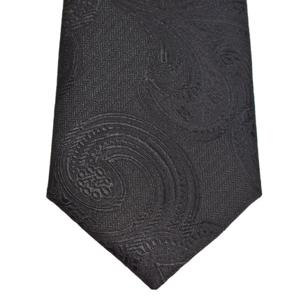 Men's Neck Tie - Black Paisley