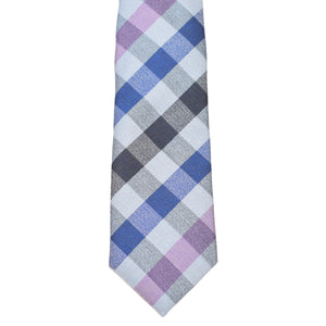 Boys Neck Tie - Pink Multi Checkered