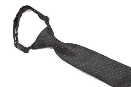 Boys' Tie - Black Micro Polkadot
