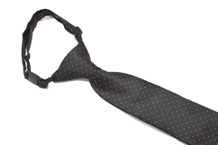 Boys' Tie - Black Micro Polkadot