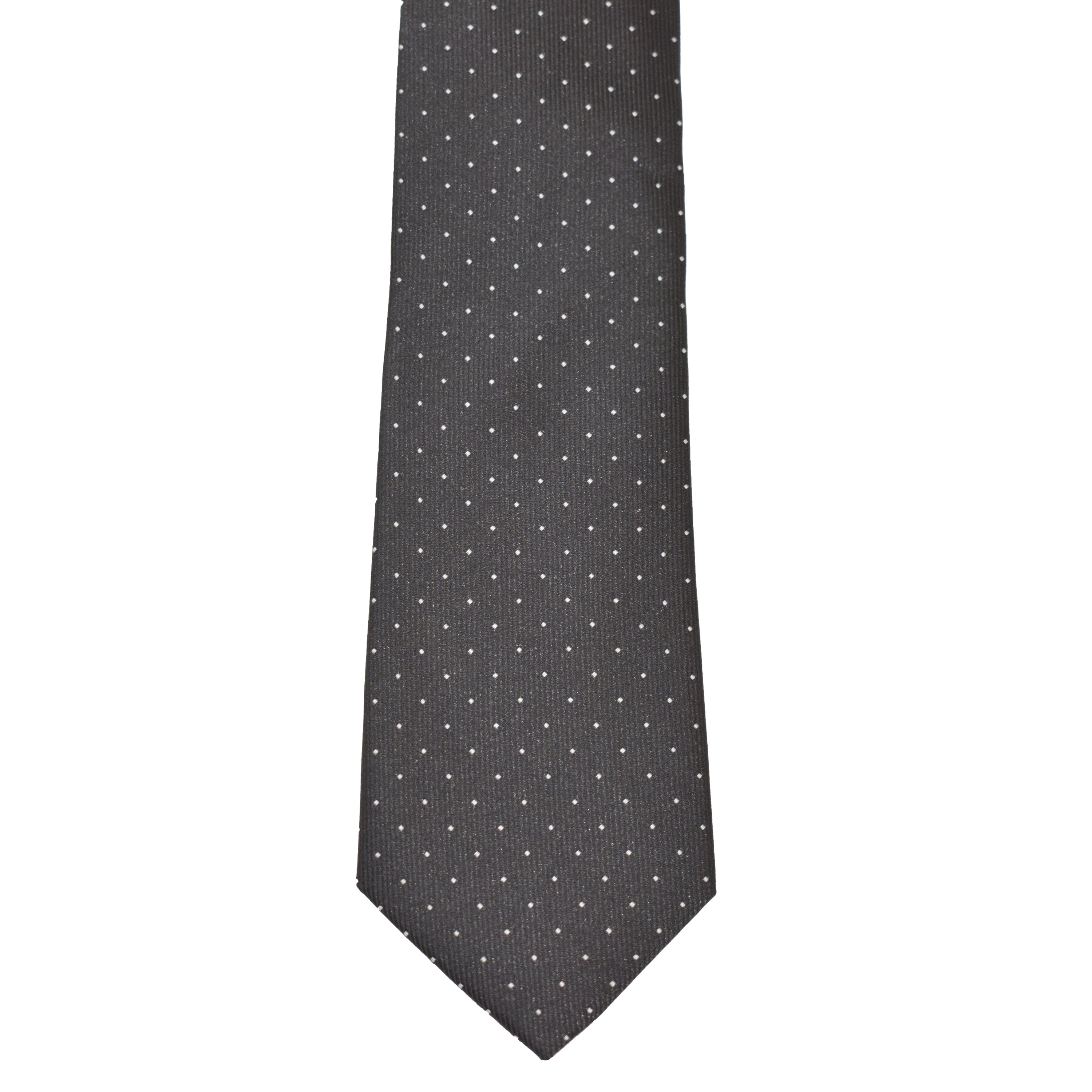 Boys' Tie - Black Micro Polkadot