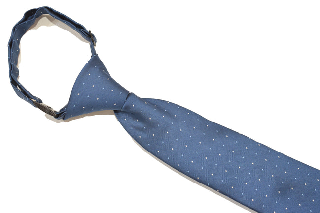Boys' Tie - Poseidon Blue Micro Polkadot