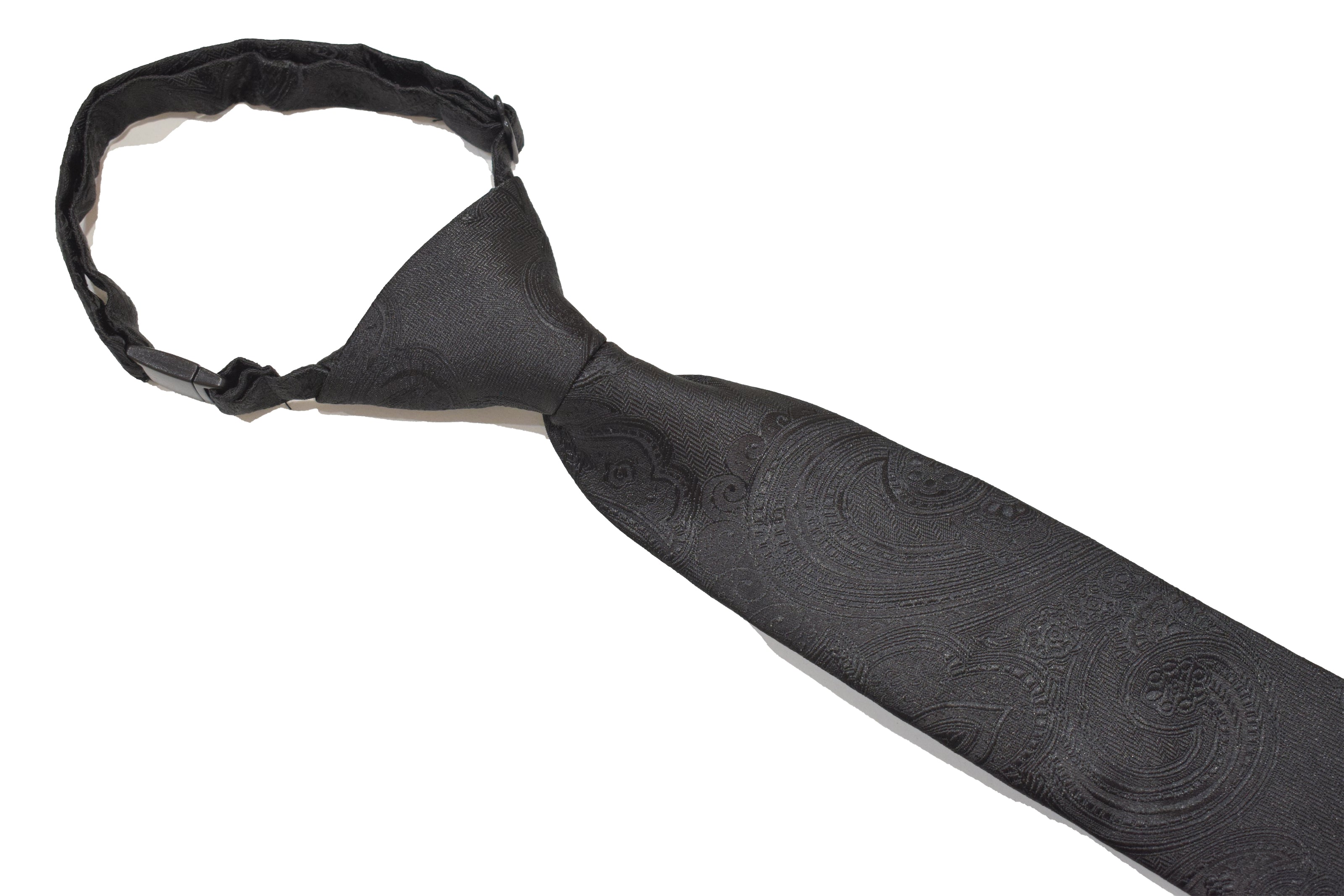Boys' Tie - Black Paisley