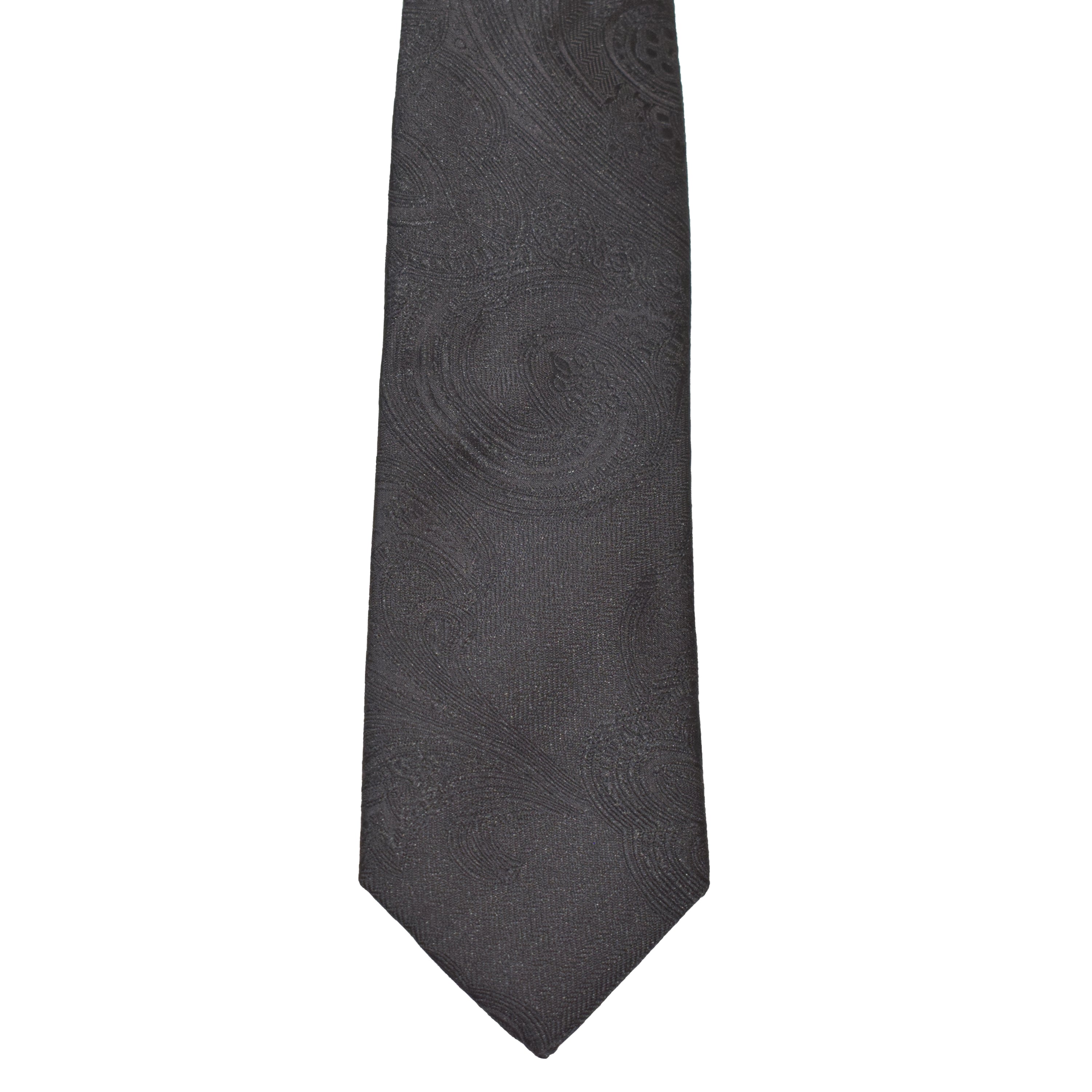 Boys' Tie - Black Paisley