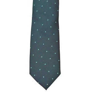 Boys Neck Tie - Emerald Green Micro Polkadot