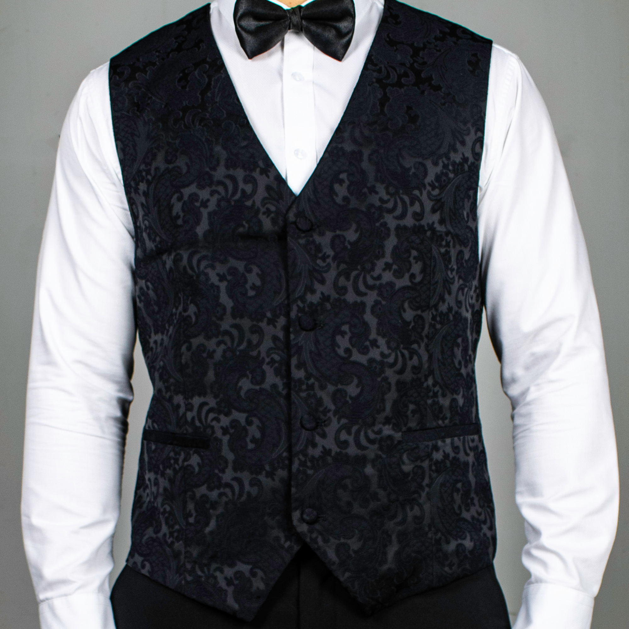 Men's Black Embroidery Vest