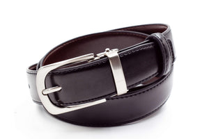 Mens Black Leather Belt - Clasp Buckle - Suit Lab