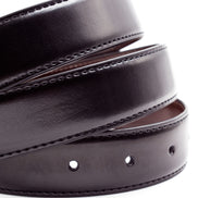 Baby's / Boys' Reversible Black & Dark Brown Leather Belt with Clasp Buckle