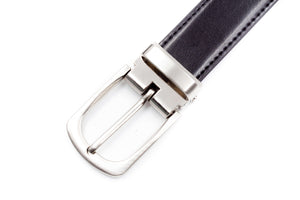 Mens Black Leather Belt - Clasp Buckle - Suit Lab