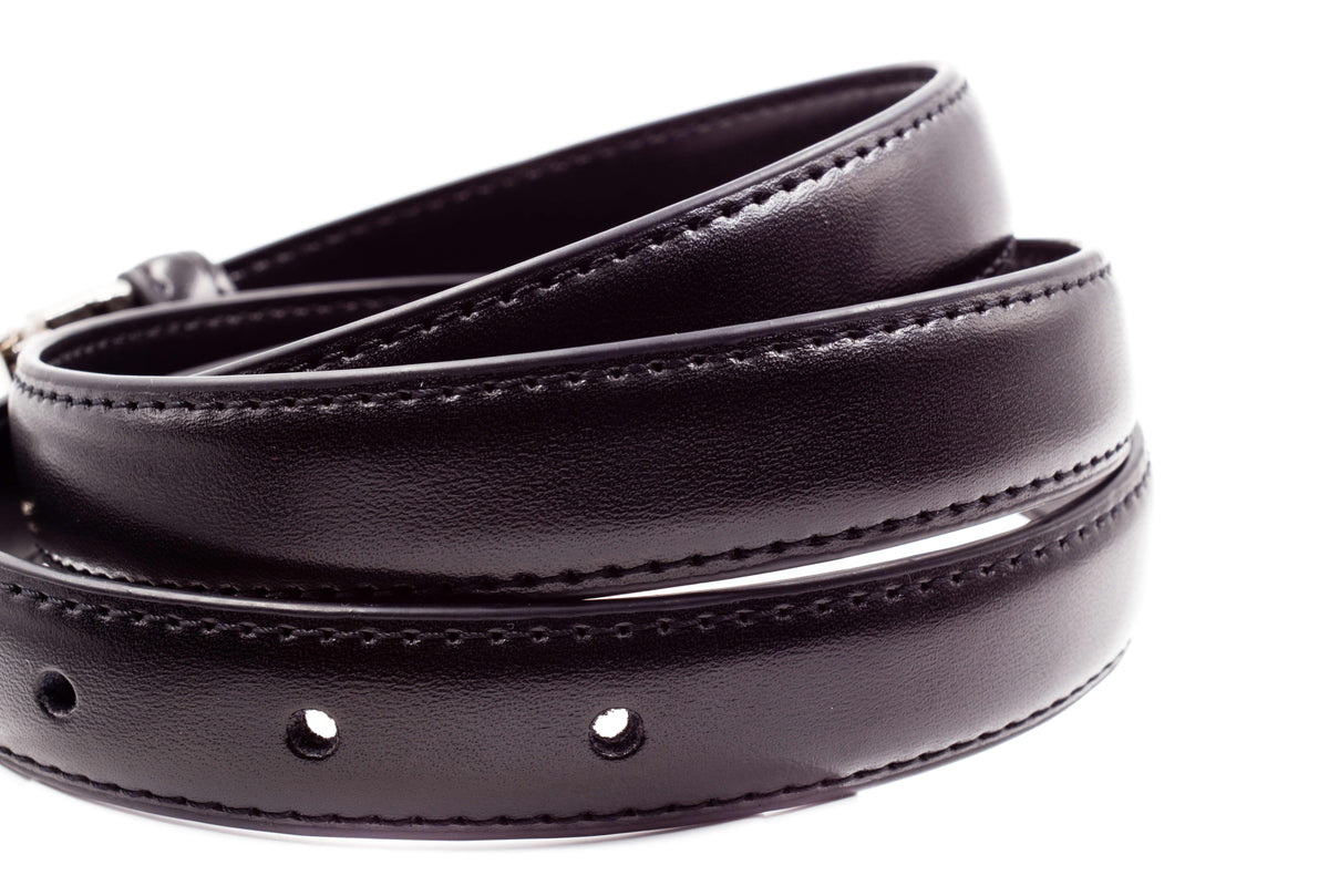 Baby / Boys Leather Belt - Black Flat Buckle - Suit Lab