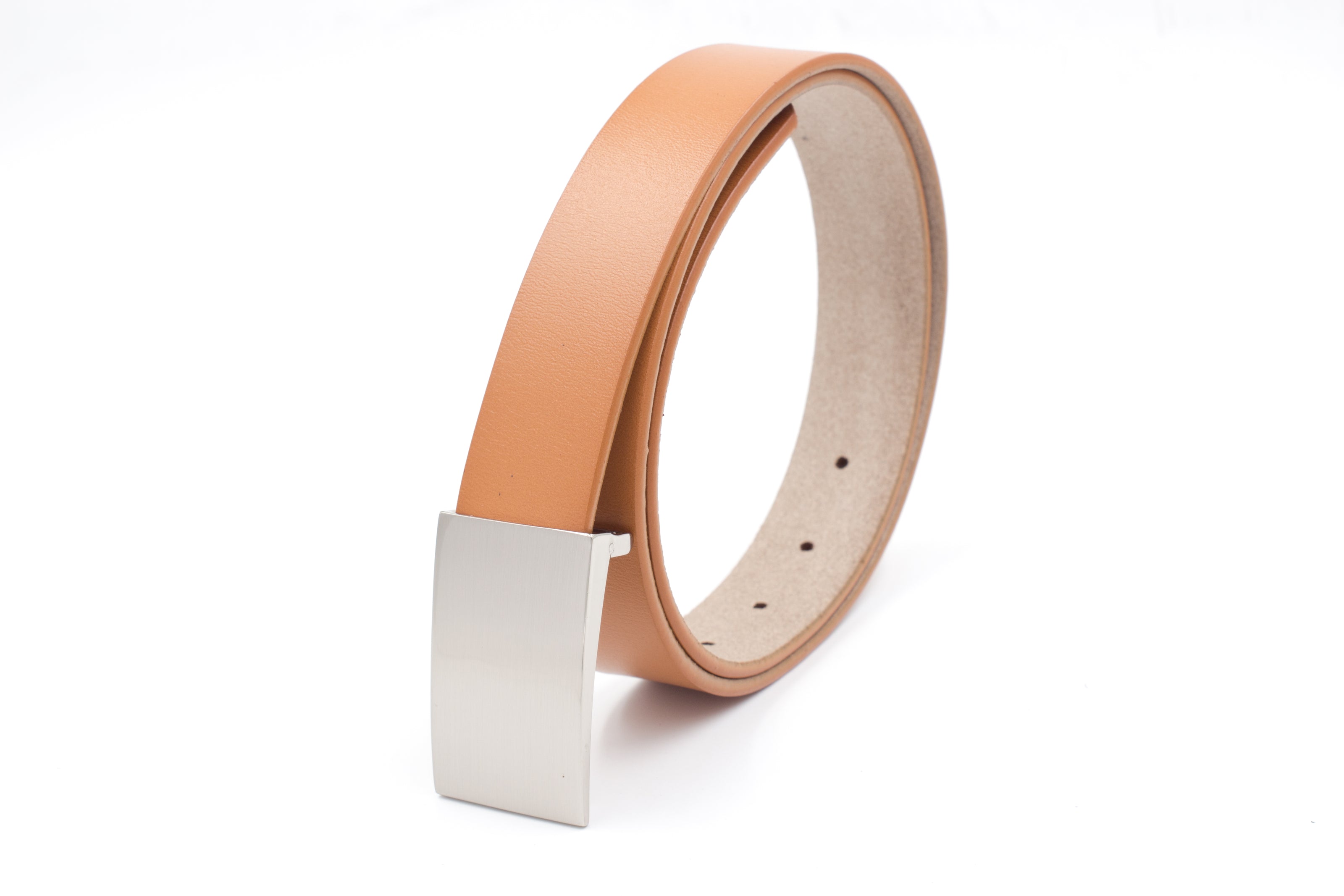 Baby's / Boys' Tan Leather Belt with Flat Buckle