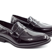 Mens Oslo Loafers - Patent Black - Suit Lab