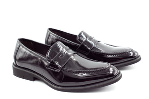 Mens Oslo Loafers - Patent Black - Suit Lab