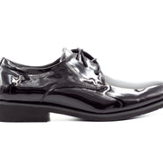 Mens London Derby Shoes - Patent Black