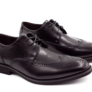 Mens Dublin Brogue Shoes - Black - Suit Lab
