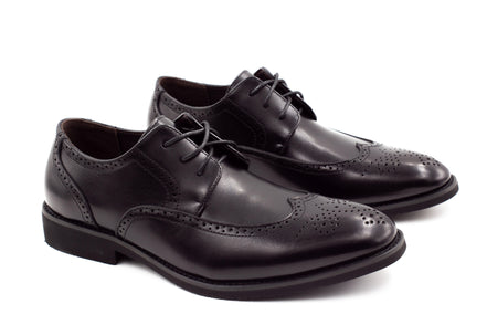 Mens Dublin Brogue Shoes - Black - Suit Lab