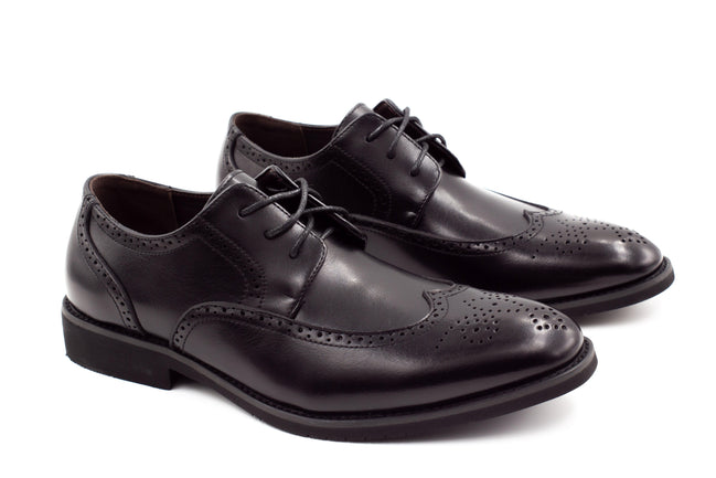 Mens Dublin Brogue Shoes - Black - Suit Lab
